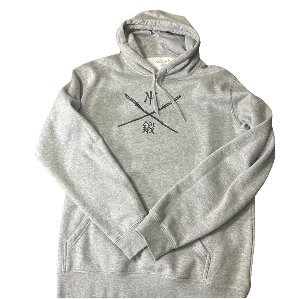 Miura hoodie Samurai sweatshirt heather gray Mens XL